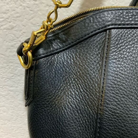 J. Crew Pebbled Leather Tartine Satchel black Trapeze - Picture 7 of 15